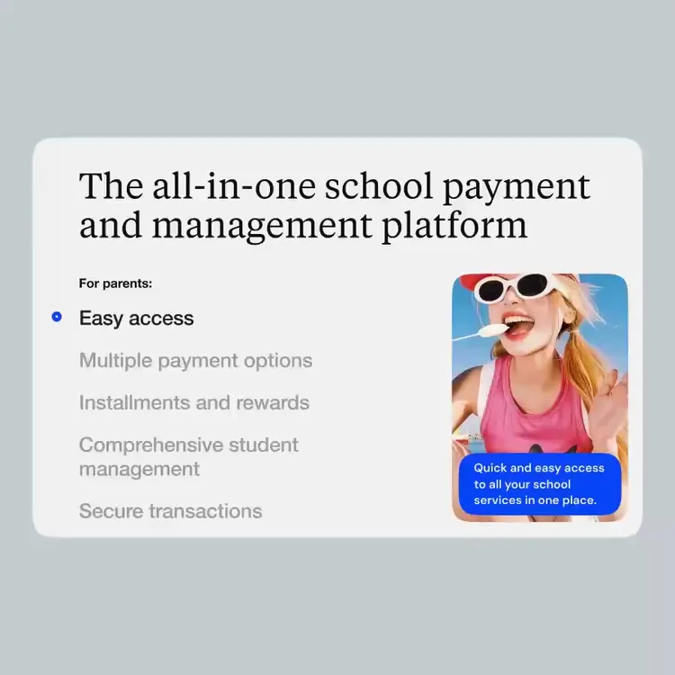 School payment platform features for parents